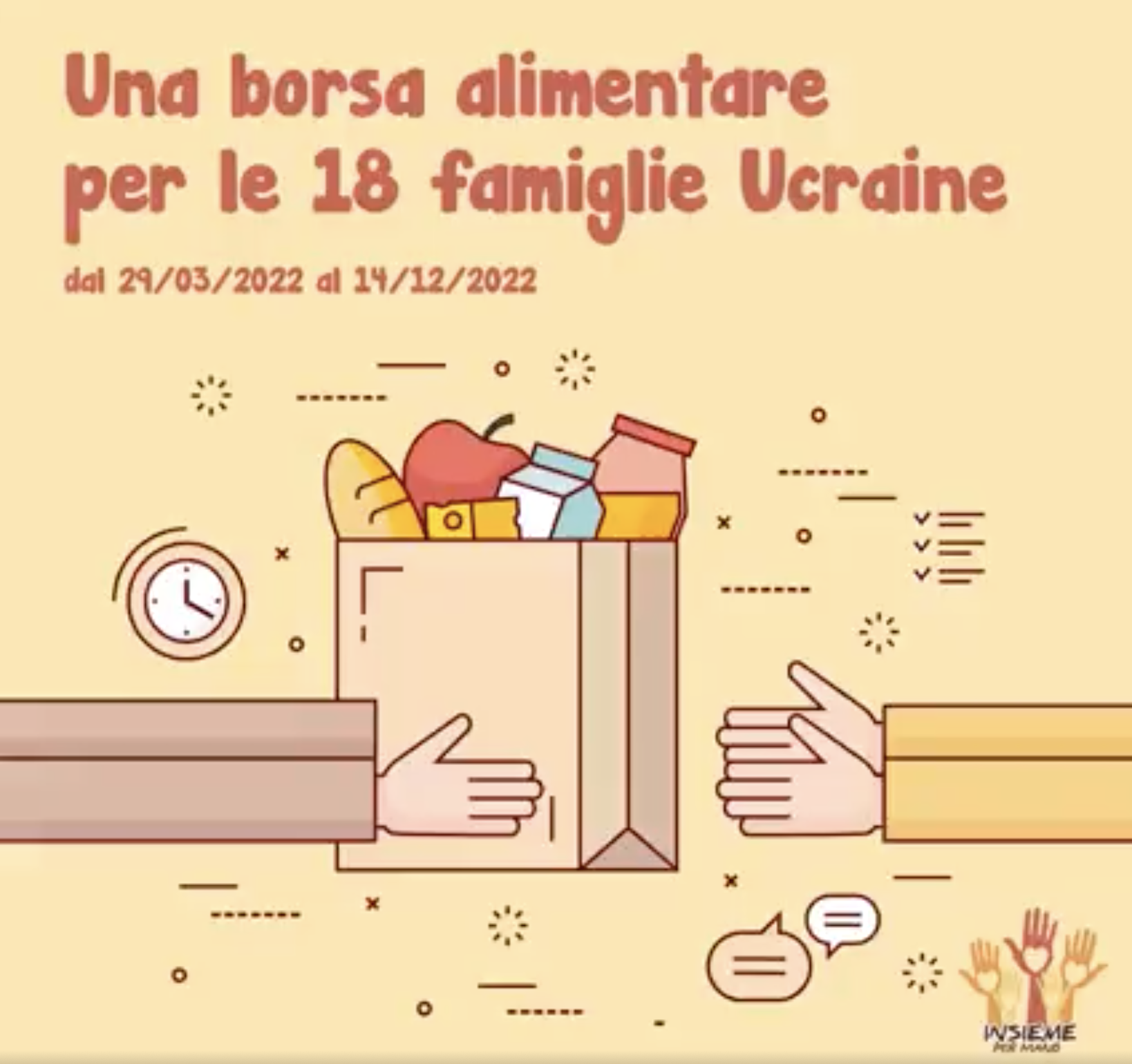 Una borsa alimentare per le 18 famiglie ucraine